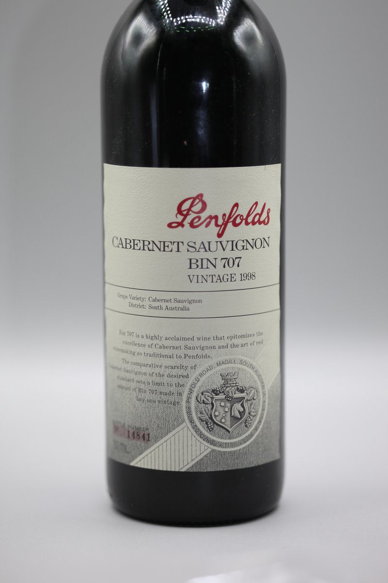 ヴィンテージフランス製CABERNET ガラス瓶 大型 Penfolds Cabernet Sauvignon 'Bin 707' 1998 | Amsterdam Vintage Wine